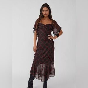 NWT Free People Fallen Flowers Midi Dress